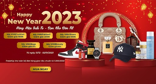 Đại tiệc "Hàng Hiệu SALE To - Dọn Kho Đón Tết" tặng ngàn voucher tới 200K, freeship 0Đ