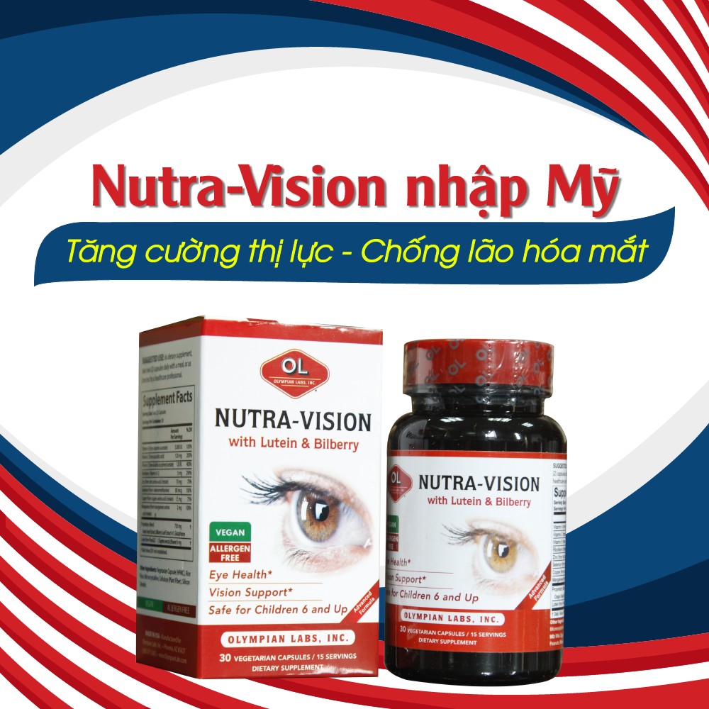 thuốc bổ mắt Nutra Vision with Lutein & Bilberry Thành phần trong viên uống Nutra Vision with Lutein & Bilberry an toàn, tốt cho sức khỏe