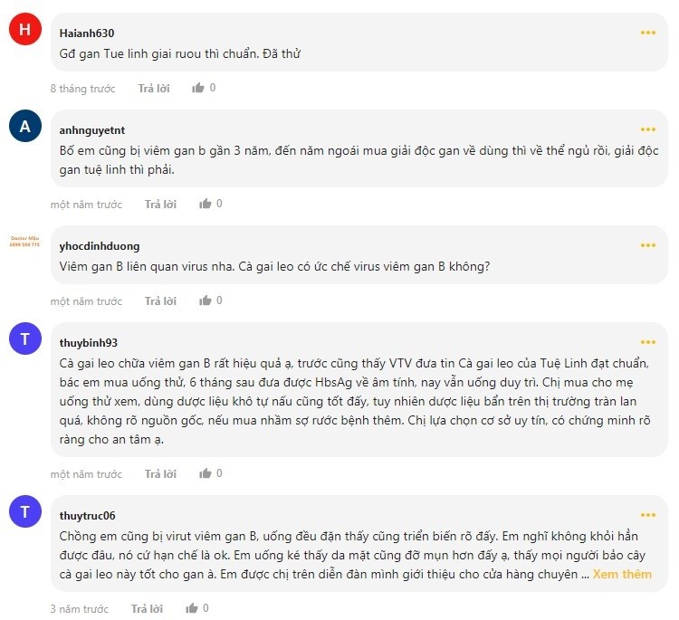 Phản hồi giải độc gan Tuệ Linh có tốt không webtretho' alt=