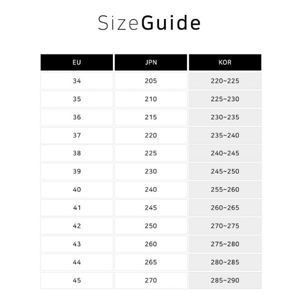 size giày domba nữ, size giày domba, bảng size giày domba, giày domba nữ, giày domba nữ chính hãng