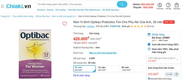 mua Optibac tím ở đâu chính hãng